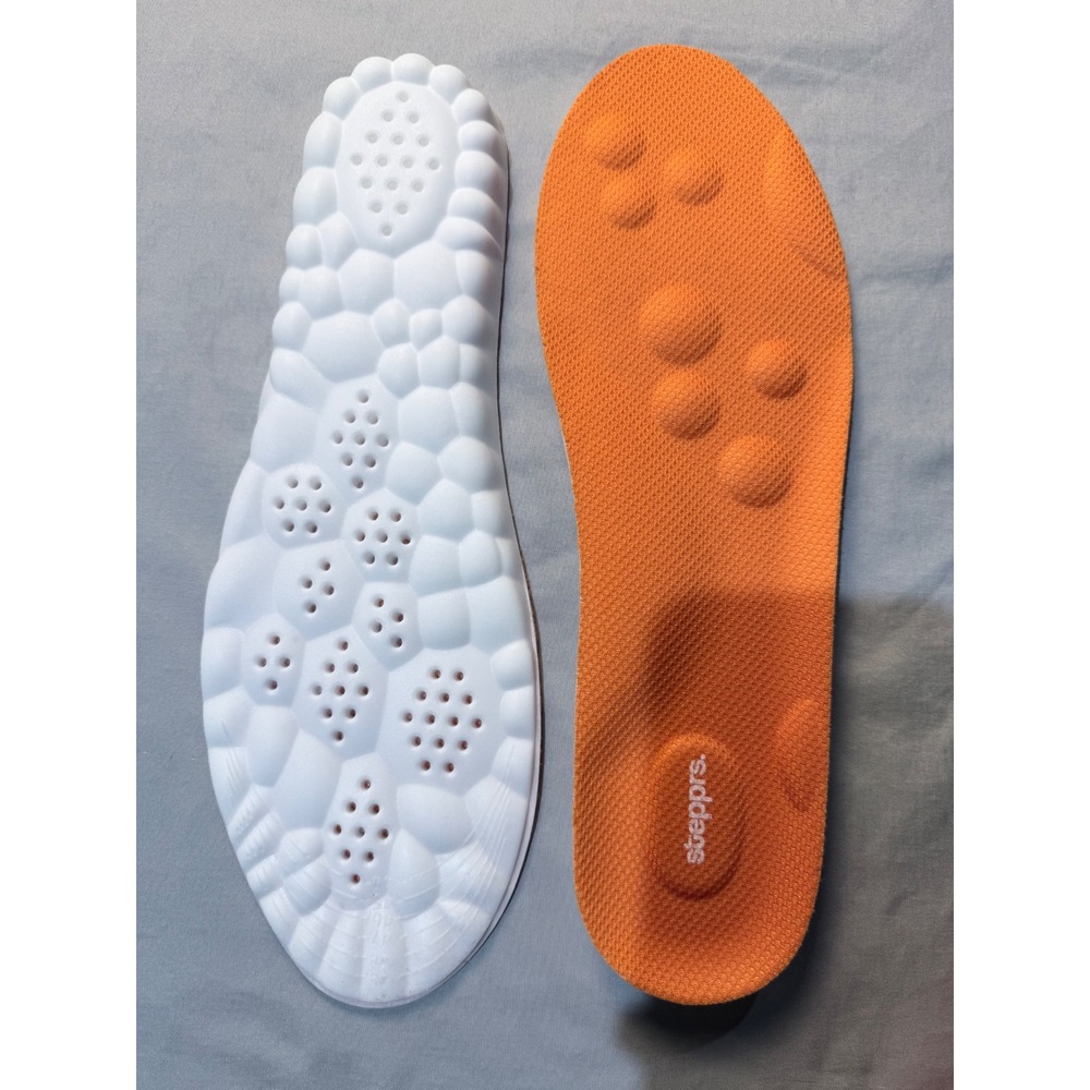 Stepprs Massage Insoles Orange Arch Support Shock Absorption Mens 8 Womens 9 NEW - Picture 4 of 4